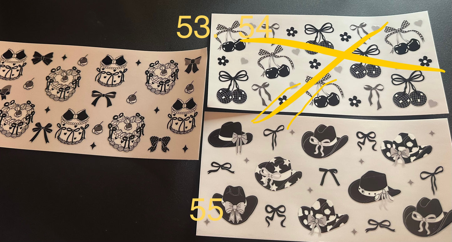 Decals - for cups only will not ship extra decals -